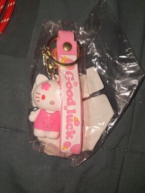 Hello Kitty Pink Good Luck Strap Keychain